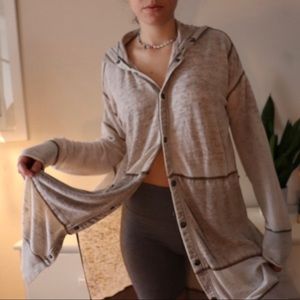 Oversized Tan Sweater with Buttons